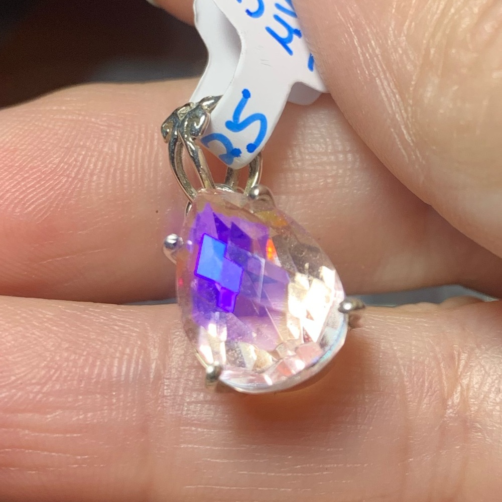 Solid Sterling Multifaceted Moon Glow Mystic Topaz - image 3